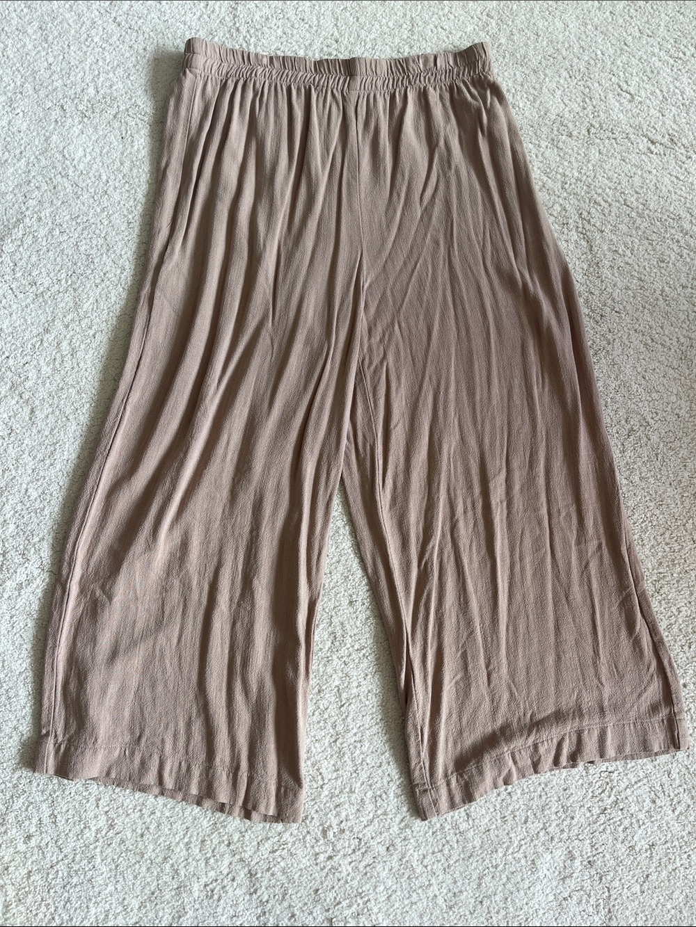 Z Supply Scout Linen/Rayon Wide-Leg Pull-On Pants in Taupe